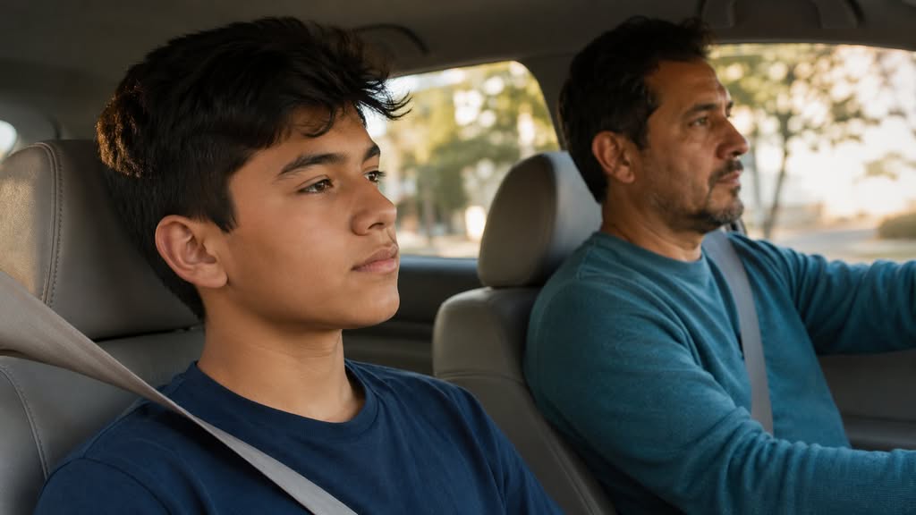 Teen reflecting after a first counseling session, looking calm and settled