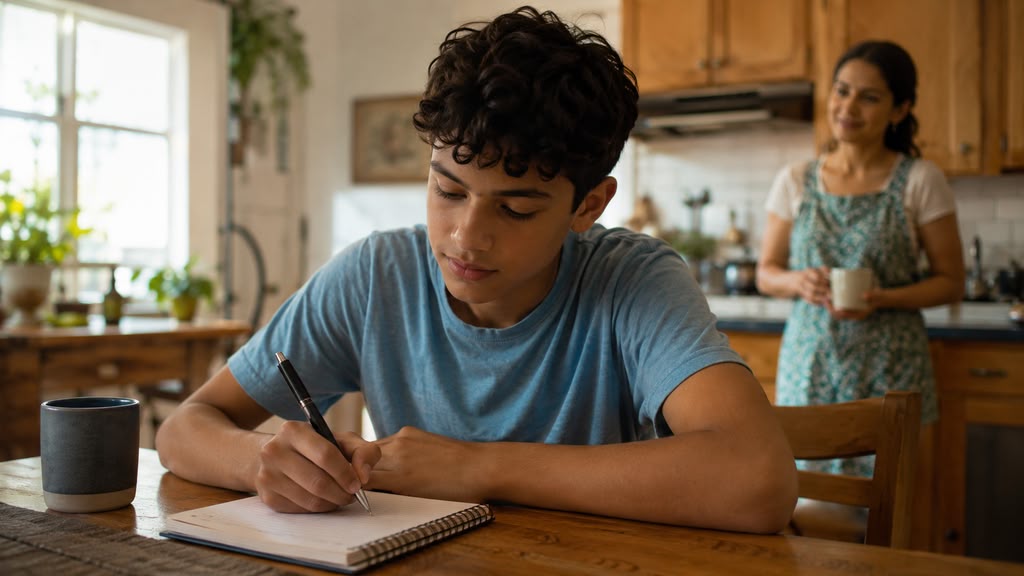 Teen at home showing quiet progress from teen therapy after counseling with Davis-Smith Mental Health in New Lenox, IL