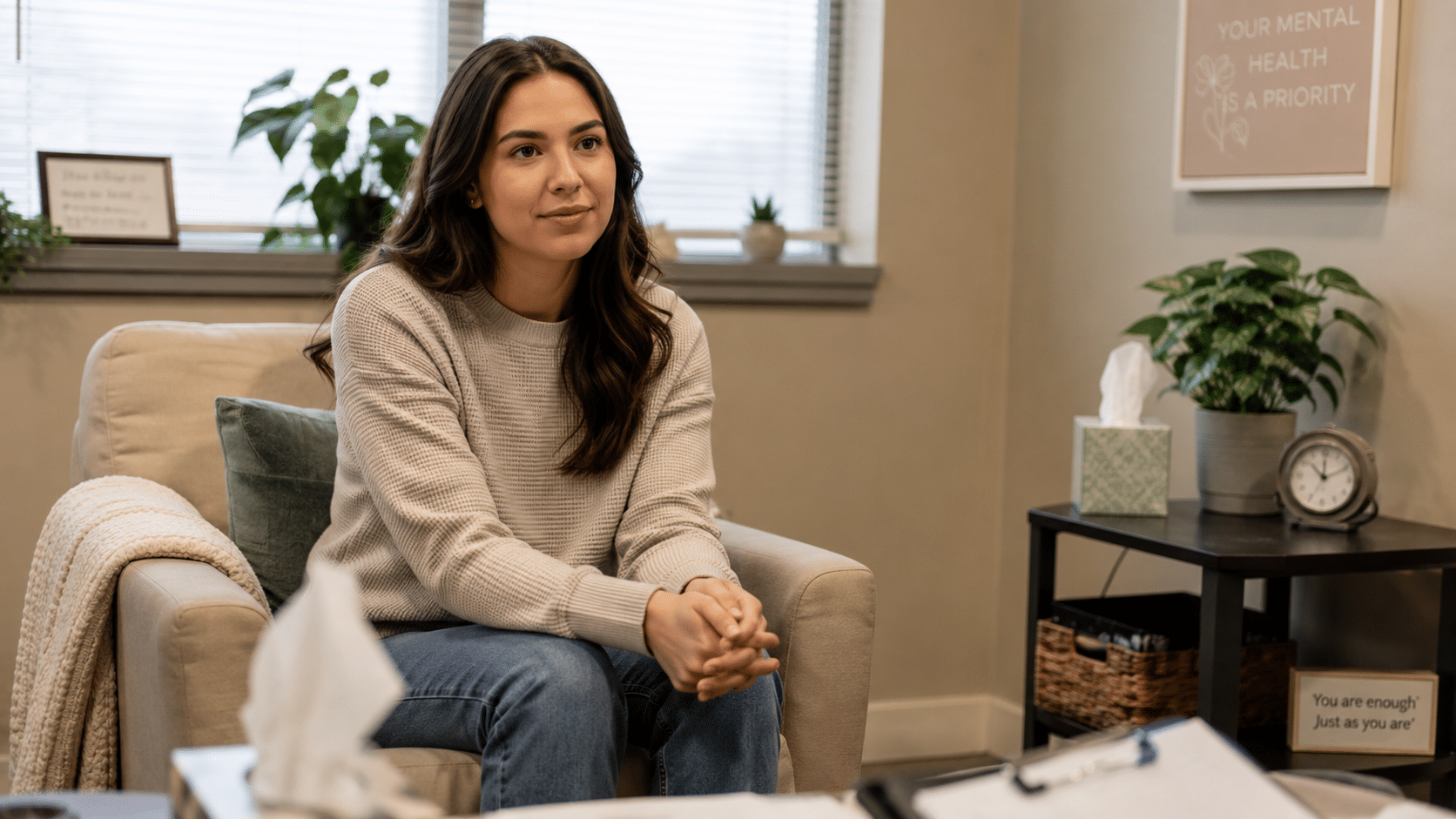 Young adult therapy session at Davis-Smith Mental Health in New Lenox, IL